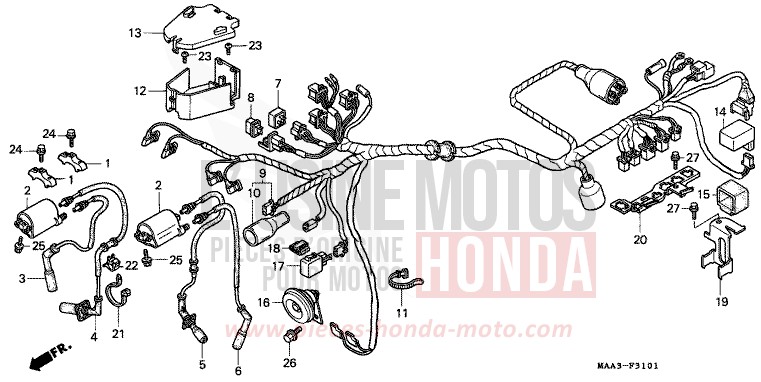 WIRE HARNESS (VT1100C2) for Shadow BLACK (NH1K) from 1996