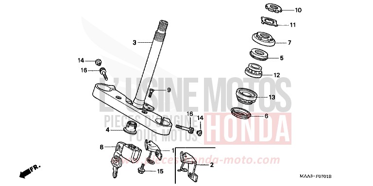 STEERING STEM (VT1100C2) for Shadow PEARL ROYAL MAGENTA (RP151A) from 1996