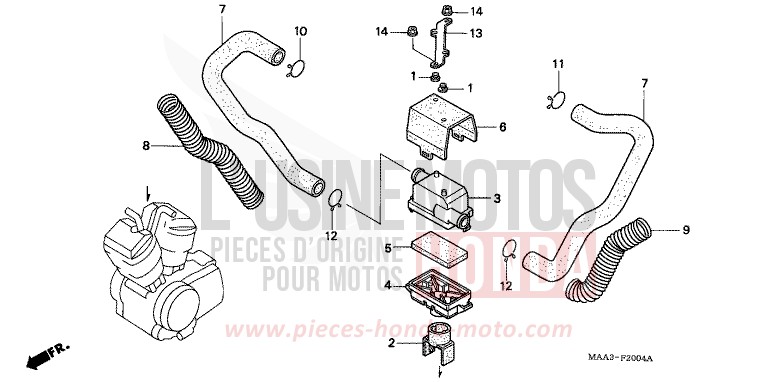 SUB AIR CLEANER for Shadow PEARL ROYAL MAGENTA (RP151A) from 1996