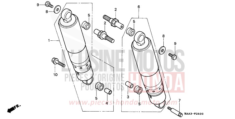 REAR CUSHION for Shadow PEARL HOD ROD YELLOW (Y130A) from 1997