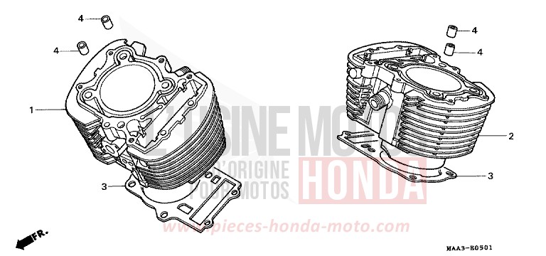 CYLINDER (VT1100CV/CW/C2) for Shadow REARL SEDONA RED (R223Q) from 1997