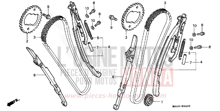 CAM CHAIN/TENSIONER for Shadow BLACK (NH1G) from 1998