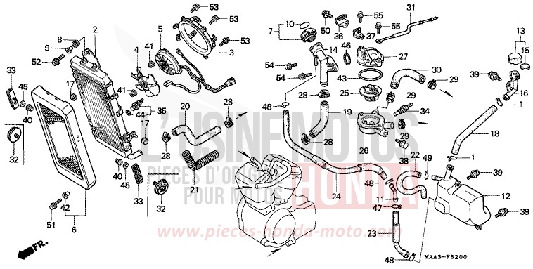 RADIATOR for Shadow BLACK (NH1G) from 1998