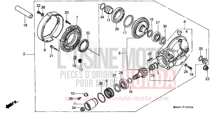 FINAL DRIVEN GEAR for Shadow PEARL CANYON COPPER (YR188U) from 1998