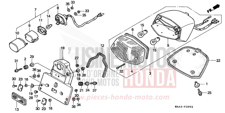 TAILLIGHT (VT1100C2-EXCEPT CM/2CM) for Shadow PEARL CANYON COPPER (YR188U) from 1998