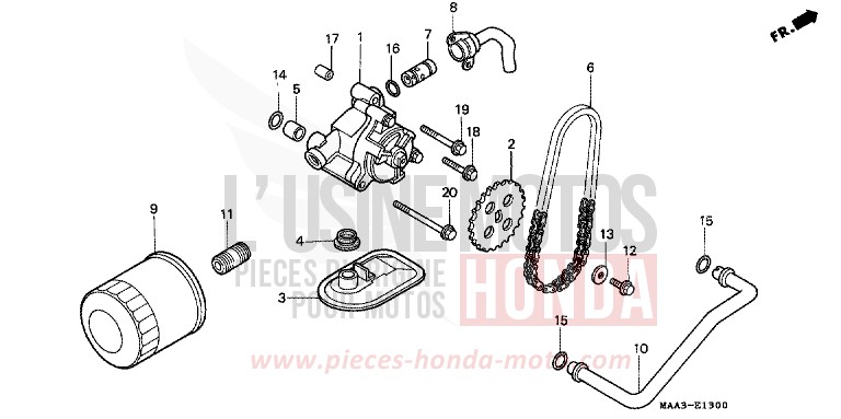 OIL FILTER/OIL PUMP for Shadow REARL SEDONA RED (R223U) from 1998
