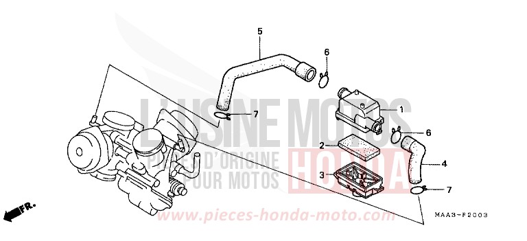 SUB AIR CLEANER (VT1100CV) for Shadow REARL SEDONA RED (R223U) from 1998