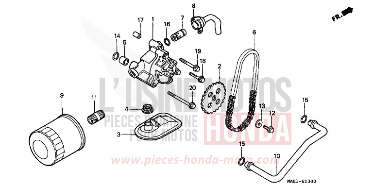 OIL FILTER/OIL PUMP for Shadow BLACK (NH1) from 1999