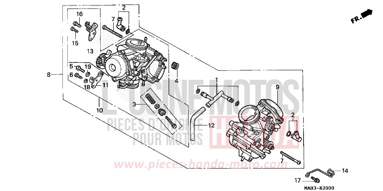 CARBURETOR (ASSY.) for Shadow BLACK (NH1) from 1999