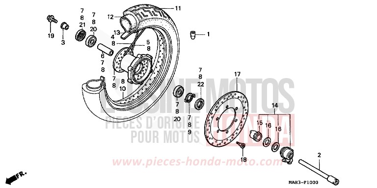 FRONT WHEEL for Shadow BLACK (NH1) from 1999