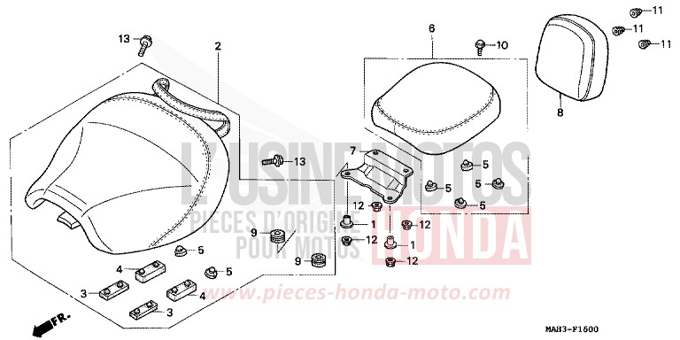 SEAT for Shadow BLACK (NH1) from 1999