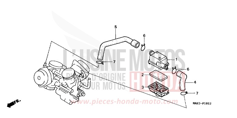 SUB AIR CLEANER for Shadow BLACK (NH1) from 1999
