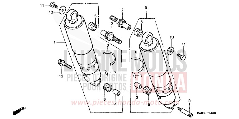REAR CUSHION for Shadow BLACK (NH1) from 1999