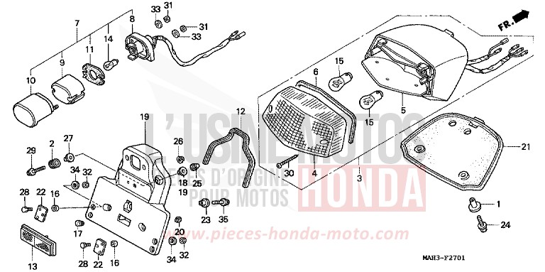 TAILLIGHT (2) for Shadow BLACK (NH1) from 1999