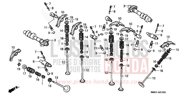 CAMSHAFT/VALVE for Shadow REARL SEDONA RED (R223) from 1999