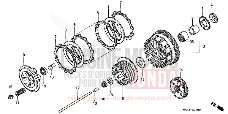 CLUTCH for Shadow REARL SEDONA RED (R223) from 1999