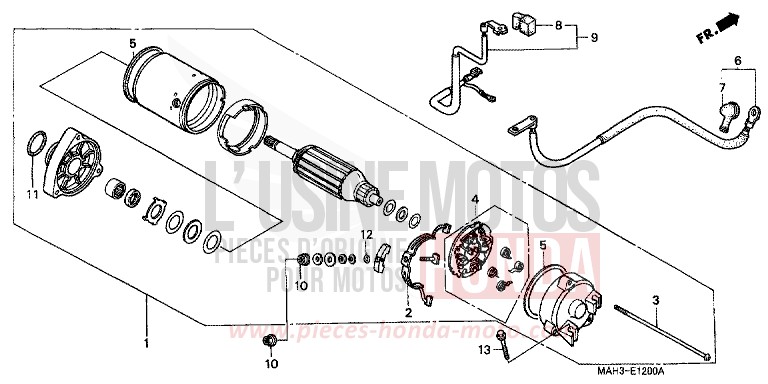 STARTING MOTOR for Shadow REARL SEDONA RED (R223) from 1999