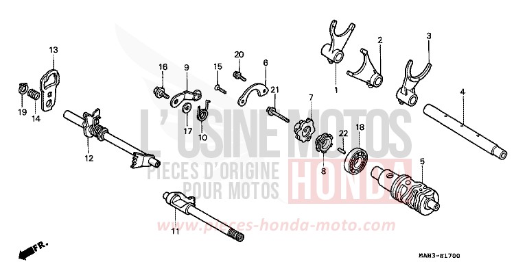 GEARSHIFT DRUM for Shadow REARL SEDONA RED (R223) from 1999