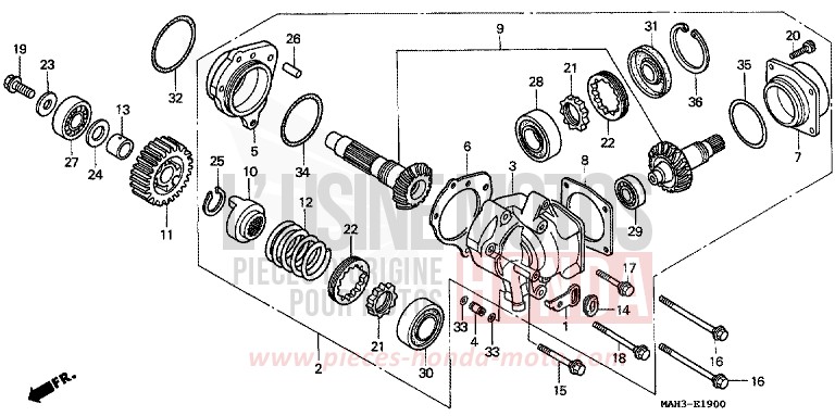 ALBERO TRASVERSALE per Shadow REARL SEDONA RED (R223) del 1999