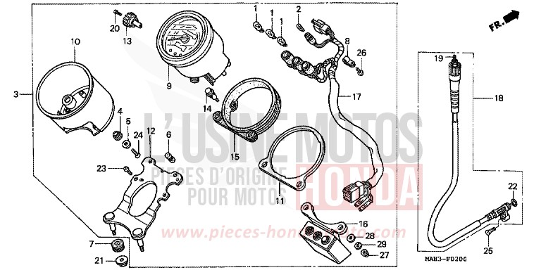 METER for Shadow REARL SEDONA RED (R223) from 1999