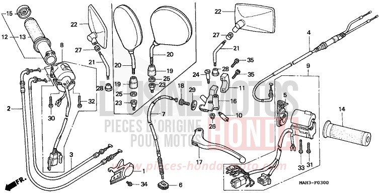 INTERRUTTORE/CAVO per Shadow REARL SEDONA RED (R223) del 1999