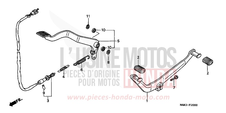 PEDALE per Shadow REARL SEDONA RED (R223) del 1999