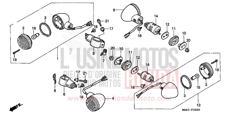 FRECCIA per Shadow REARL SEDONA RED (R223) del 1999