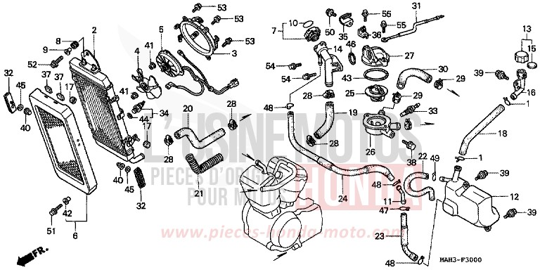 RADIATOR for Shadow REARL SEDONA RED (R223) from 1999