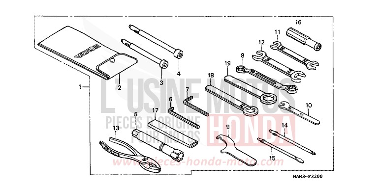 TOOLS for Shadow REARL SEDONA RED (R223) from 1999