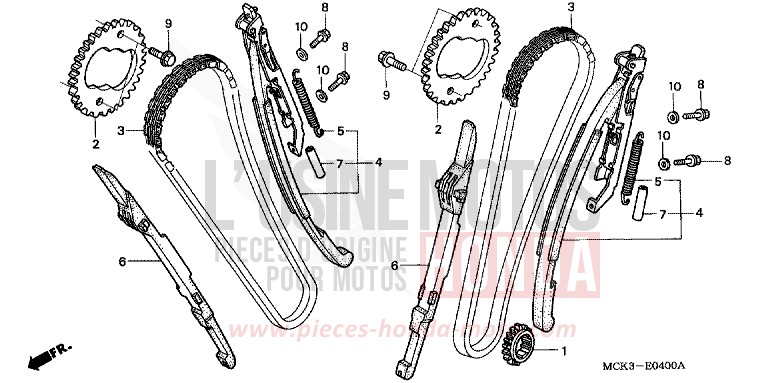 CAM CHAIN/TENSIONER for Shadow BLACK (NH1) from 2000