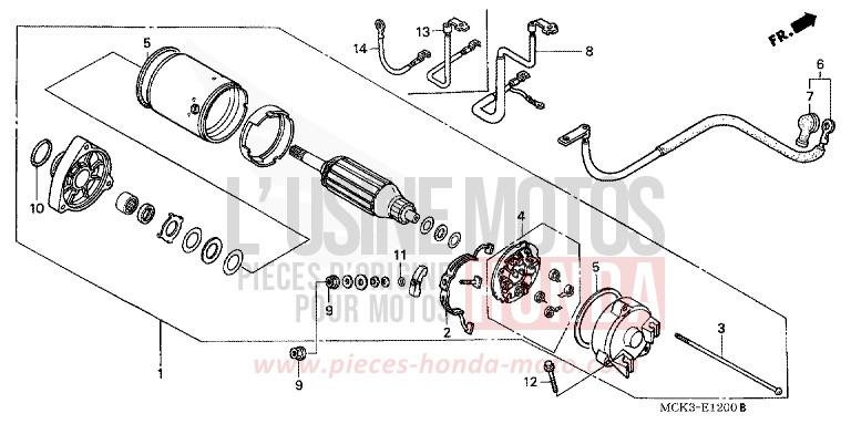 STARTING MOTOR for Shadow BLACK (NH1) from 2000