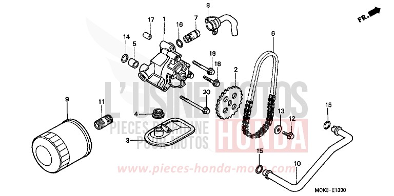 OIL FILTER/OIL PUMP for Shadow BLACK (NH1) from 2000