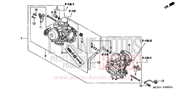 CARBURATORE (ASS.) per Shadow BLACK (NH1) del 2000