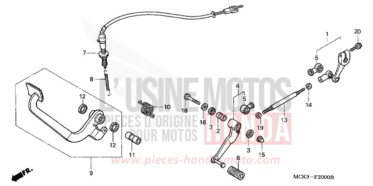 PEDALE CAMBIO per Shadow BLACK (NH1) del 2000