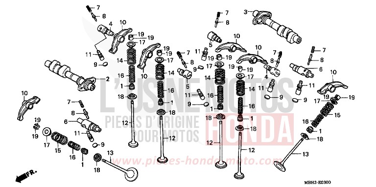 CAMSHAFT/VALVE for Shadow BLACK (NH1K) from 1998