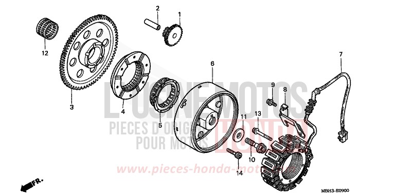 GENERATOR for Shadow BLACK (NH1K) from 1998