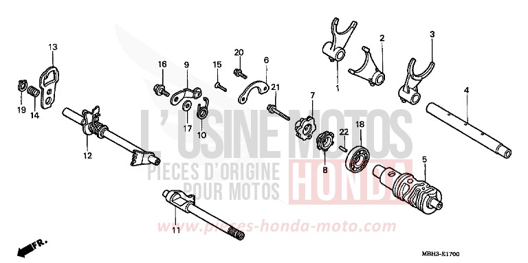 GEARSHIFT DRUM for Shadow BLACK (NH1K) from 1998