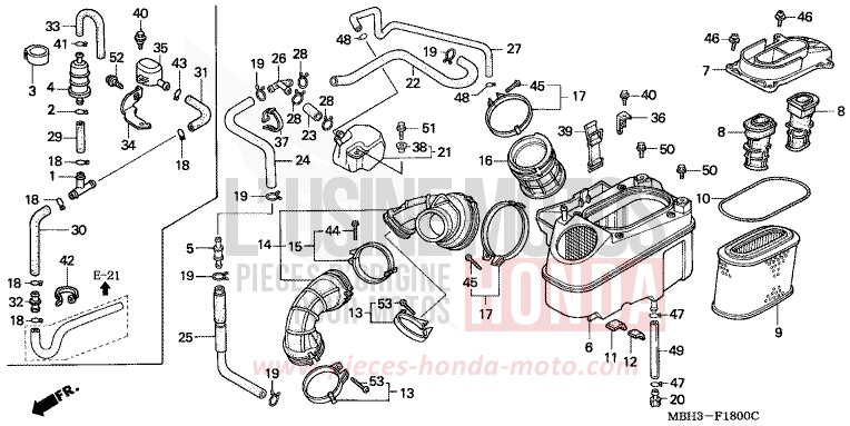 AIR CLEANER (1) for Shadow BLACK (NH1K) from 1998