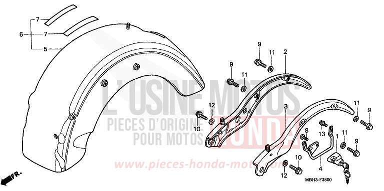 REAR FENDER for Shadow BLACK (NH1K) from 1998