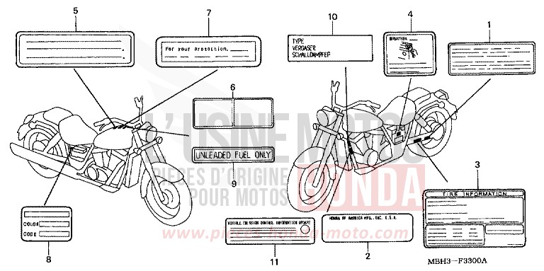 CAUTION LABEL for Shadow BLACK (NH1K) from 1998