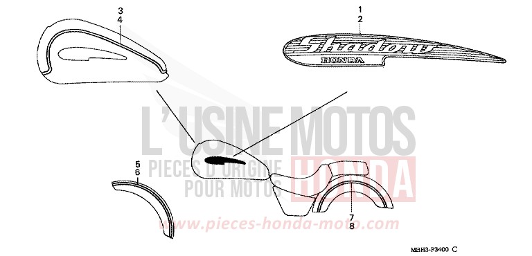 STRIPE/MARK for Shadow BLACK (NH1K) from 1998