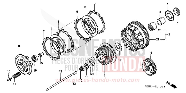 CLUTCH for Shadow PEARL SONOMA GREEN (G159A) from 1998