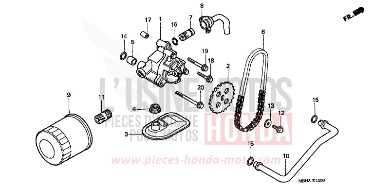 OIL FILTER/OIL PUMP for Shadow PEARL SONOMA GREEN (G159A) from 1998