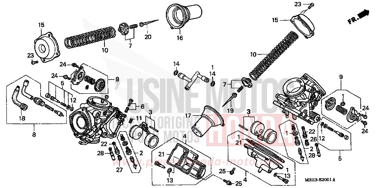 CARBURATORE (PARTI COMPONENTI) per Shadow PEARL SONOMA GREEN (G159A) del 1998