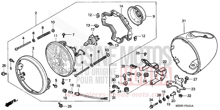 HEADLIGHT (2) for Shadow PEARL SONOMA GREEN (G159A) from 1998