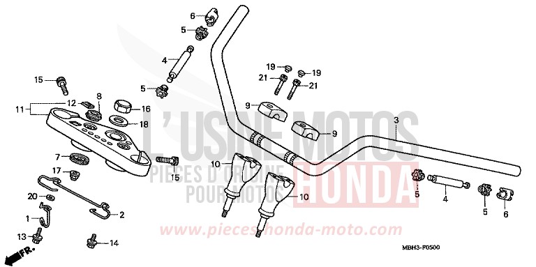 HANDLE PIPE/TOP BRIDGE for Shadow PEARL SONOMA GREEN (G159A) from 1998