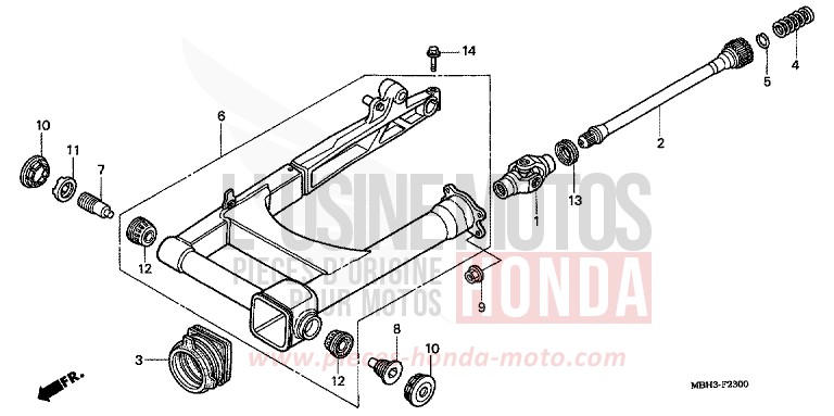 SWINGARM for Shadow PEARL SONOMA GREEN (G159A) from 1998