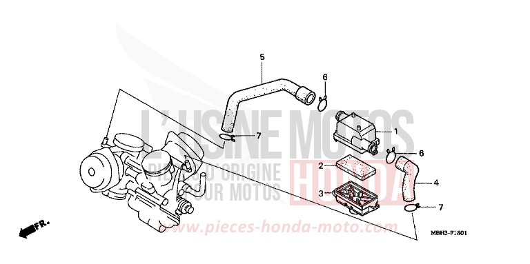 SUB AIR CLEANER for Shadow REARL SEDONA RED (R223E) from 1999