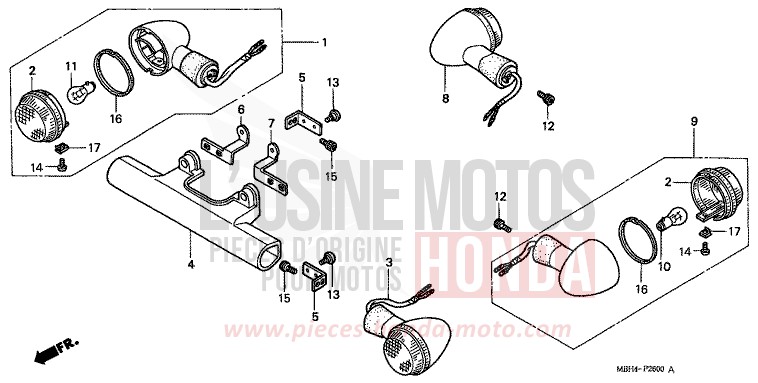 FRECCIA per Shadow REARL SEDONA RED (R223E) del 1999