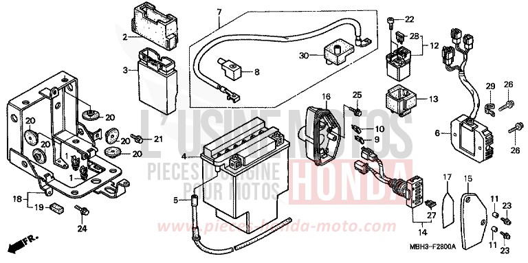 BATTERIA (1) per Shadow REARL SEDONA RED (R223E) del 1999